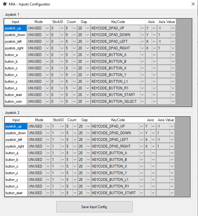 Inputs Configurator